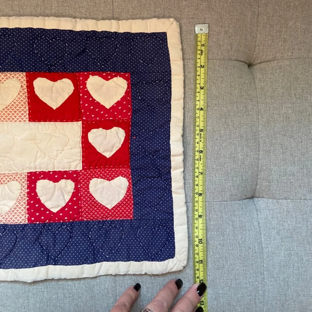 Vintage 11 X 14 Handcrafted Doll Size Americana Quilt (1987)